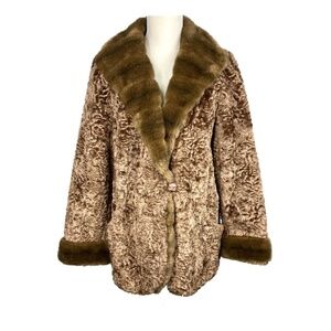 Vintage Faux Fur Coat Brown, 50's Sportowne Faux Fur Coat
